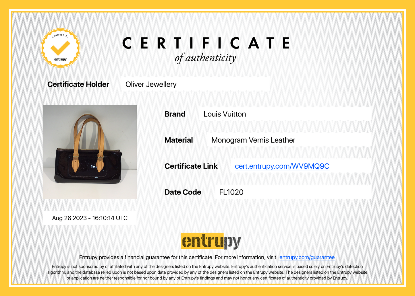 Louis Vuitton Amarante Monogram Vernis Rosewood Avenue Bag