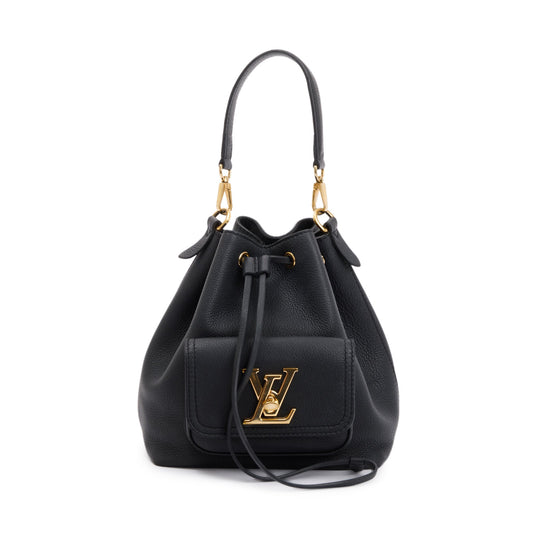 Louis Vuitton Black Calfskin Lockme Bucket Bag