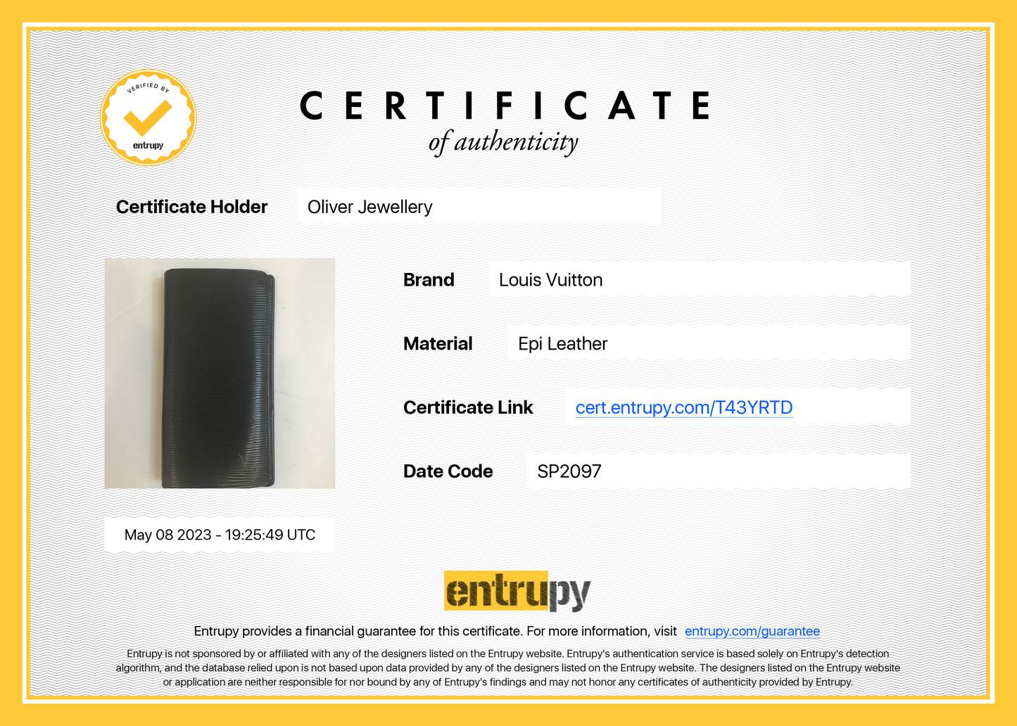 Louis Vuitton Black Epi Brazza Wallet