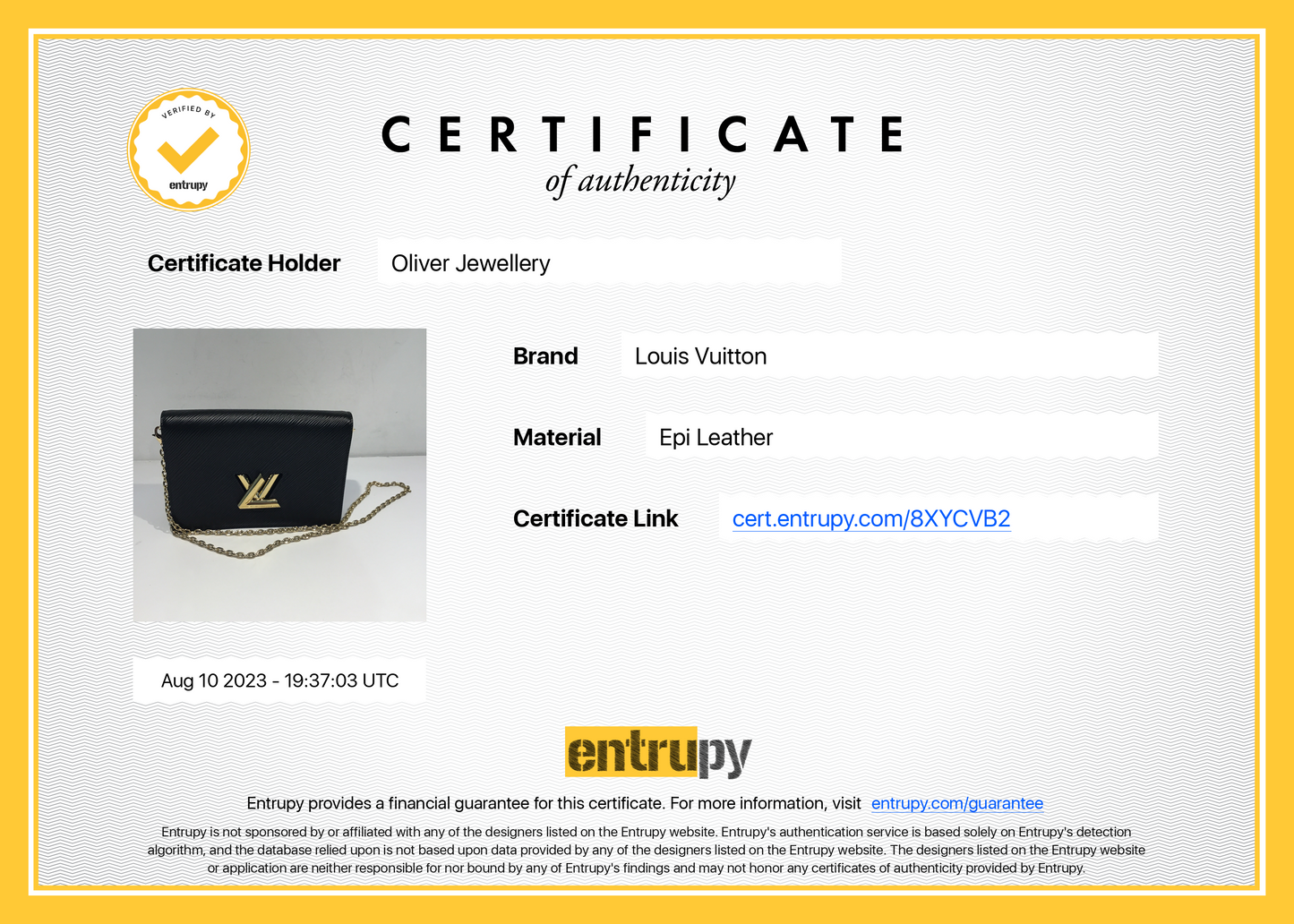 Louis Vuitton Black Epi Twist Belt Chain Wallet