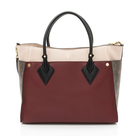 Louis Vuitton Calfskin Monogram Canvas On My Side MM Tote