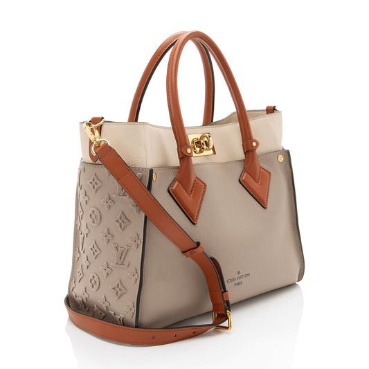Louis Vuitton Calfskin Tufted Monogram On My Side MM Tote