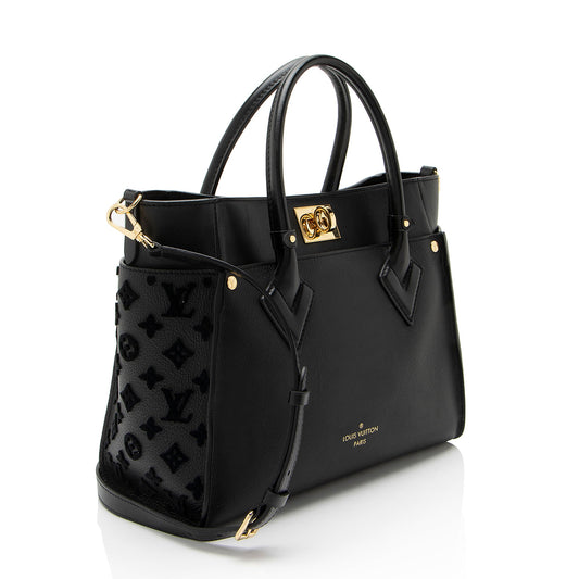Louis Vuitton Calfskin Tufted Monogram On My Side MM Tote
