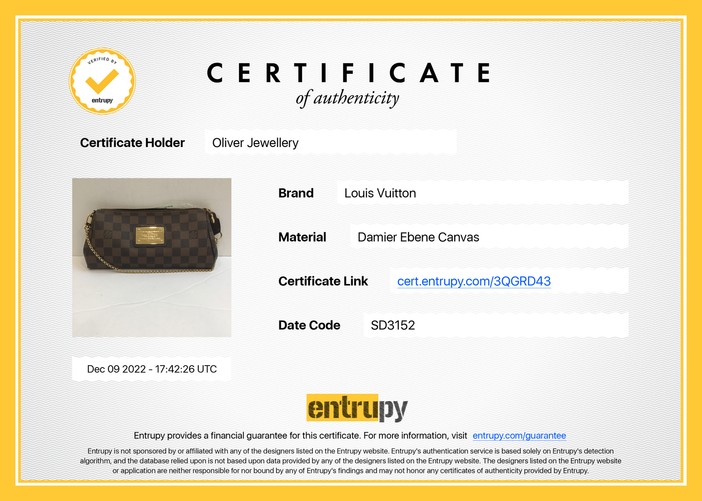 Louis Vuitton Damier Ebene Eva Clutch