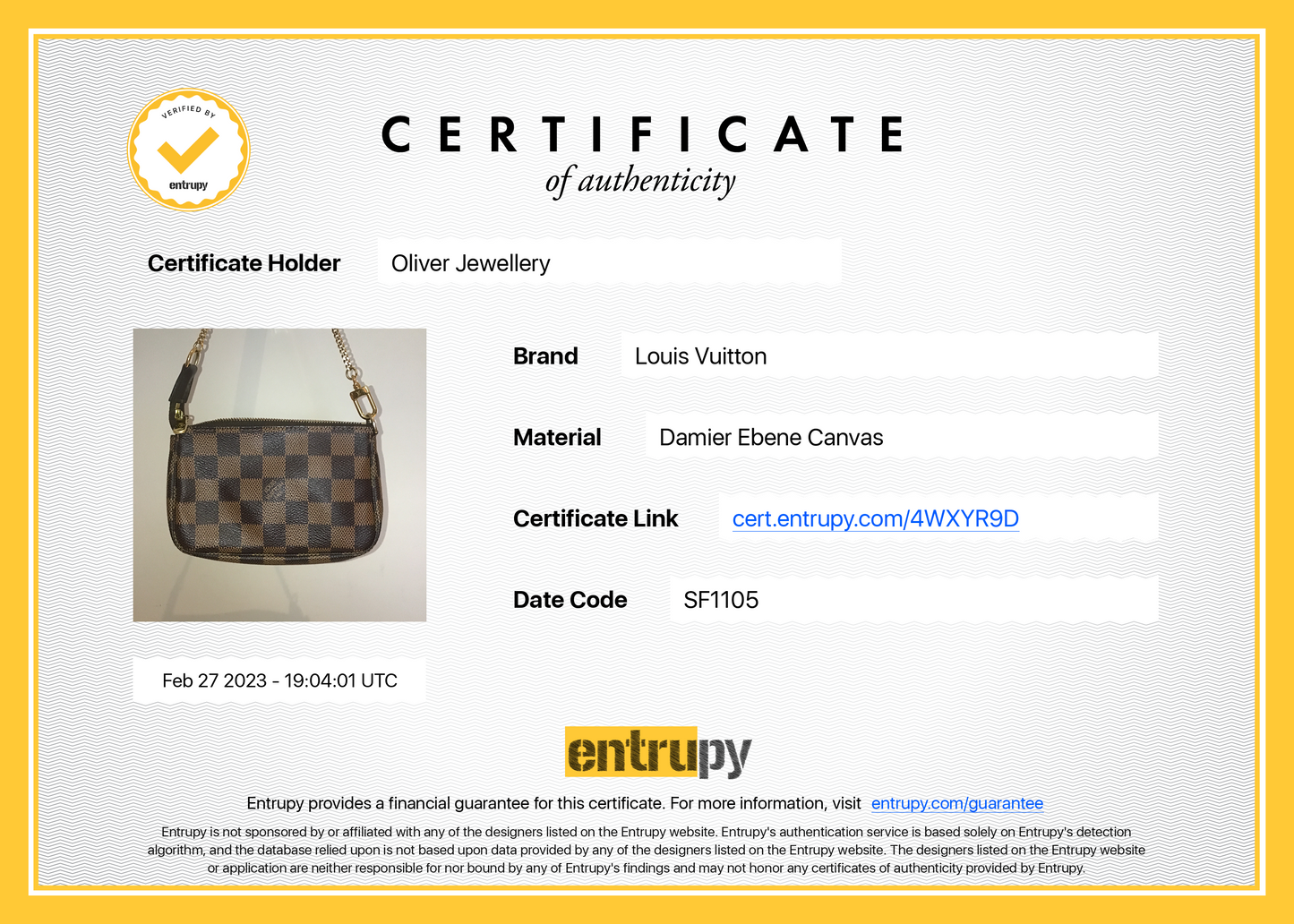 Louis Vuitton Damier Ebene Mini Pochette Accessories