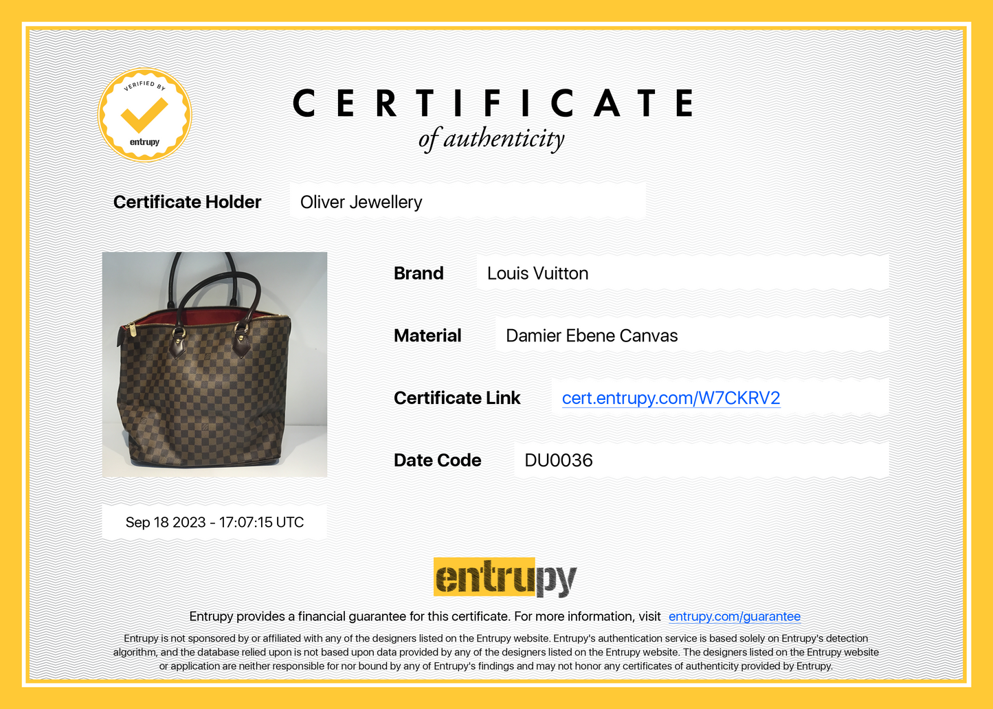 Louis Vuitton Damier Ebene Saleya GM