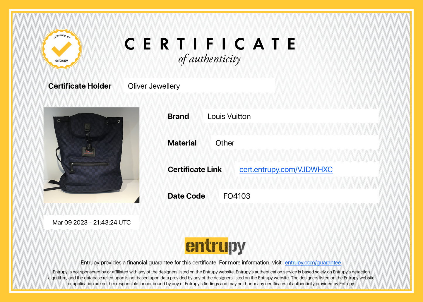 Louis Vuitton Damier Nylon LV Cup Backpack