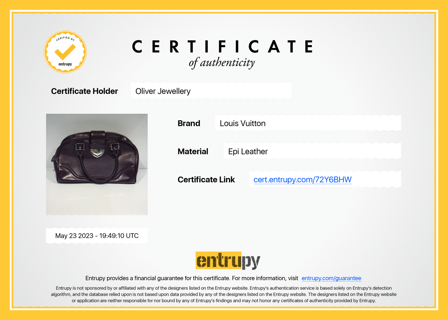 Louis Vuitton Epi Montaigne Bowling GM