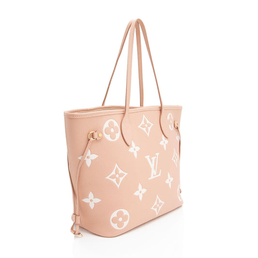 Louis Vuitton Giant Monogram Empreinte Bicolor Neverfull MM Tote