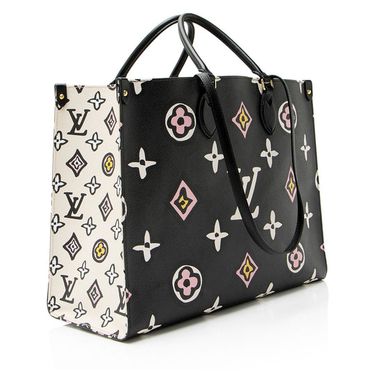 Louis Vuitton Limited Edition Giant Monogram Canvas Wild At Heart Onthego GM Tote