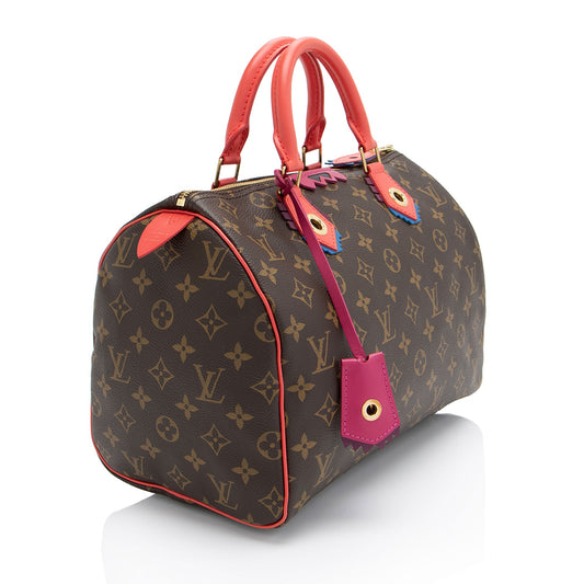 Louis Vuitton Limited Edition Monogram Canvas Totem Speedy 30 Satchel (SHF-emv1sU)