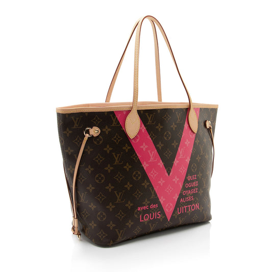 Louis Vuitton Limited Edition Monogram Canvas V Neverfull MM Tote (SHF-wHbFFj)