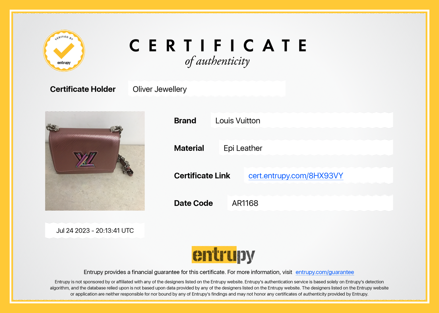 Louis Vuitton Metallic Pink Epi Scarabeo Twist PM