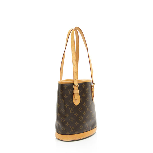 Louis Vuitton Monogram Canvas Petit Bucket Tote (SHF-7aH0Xv)