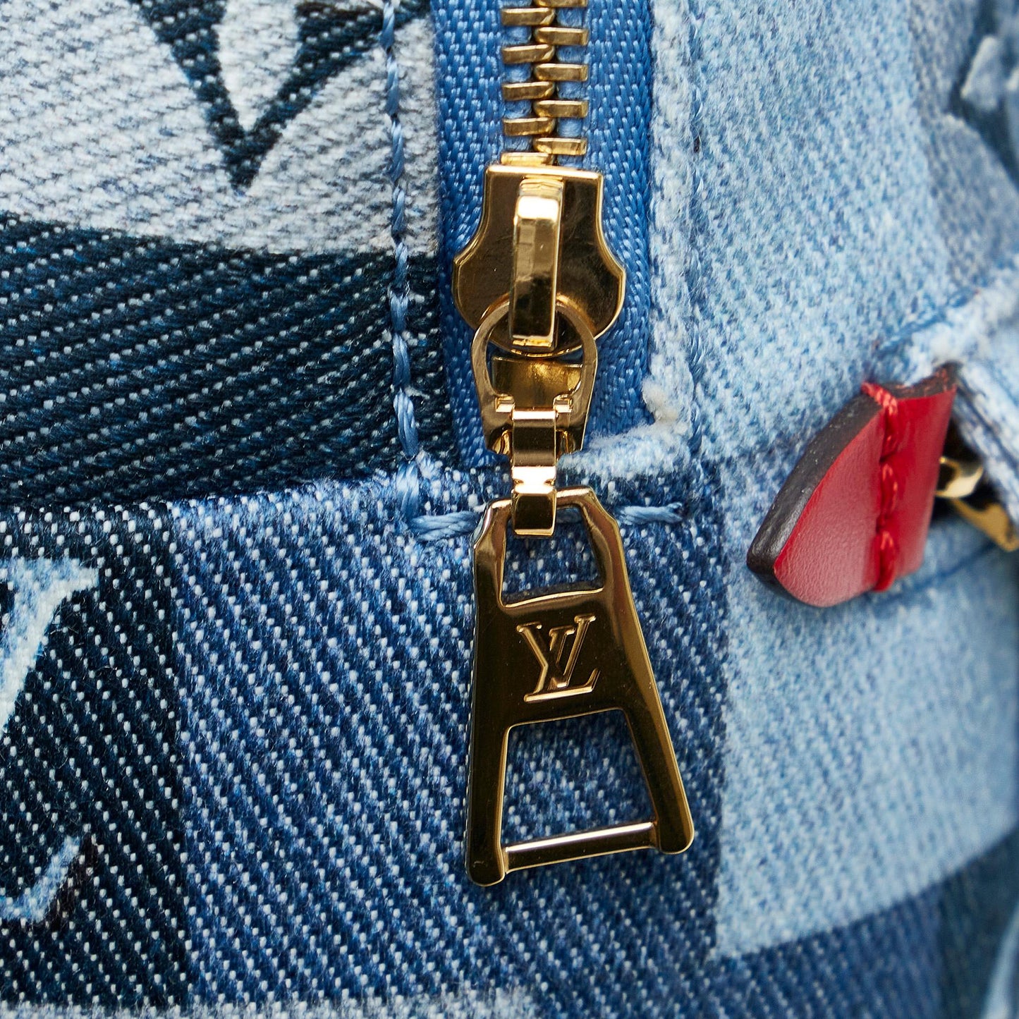 Louis Vuitton Monogram Denim Patchwork Palm Springs Mini (SHG-EoD27m)