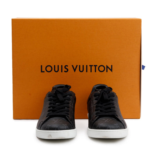 Louis Vuitton Monogram Eclipse Black Leather Luxembourg Men's Sneakers, Size 6.5
