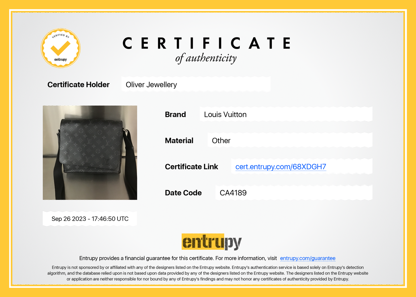Louis Vuitton Monogram Eclipse District PM