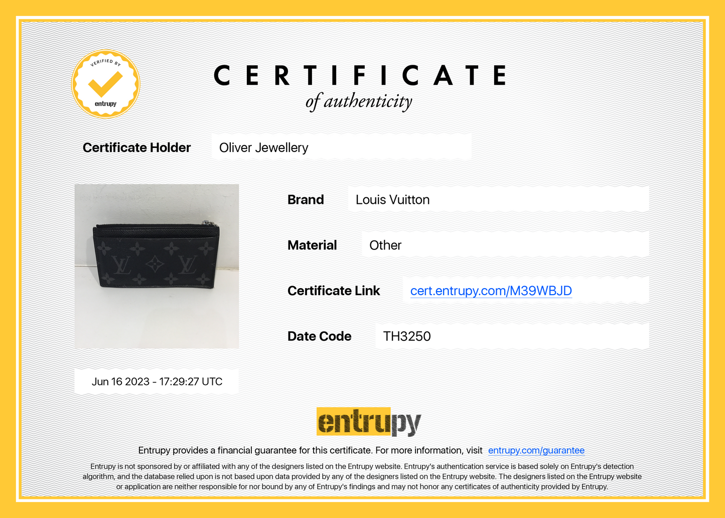 Louis Vuitton Monogram Eclipse Taiga Coin Card Holder