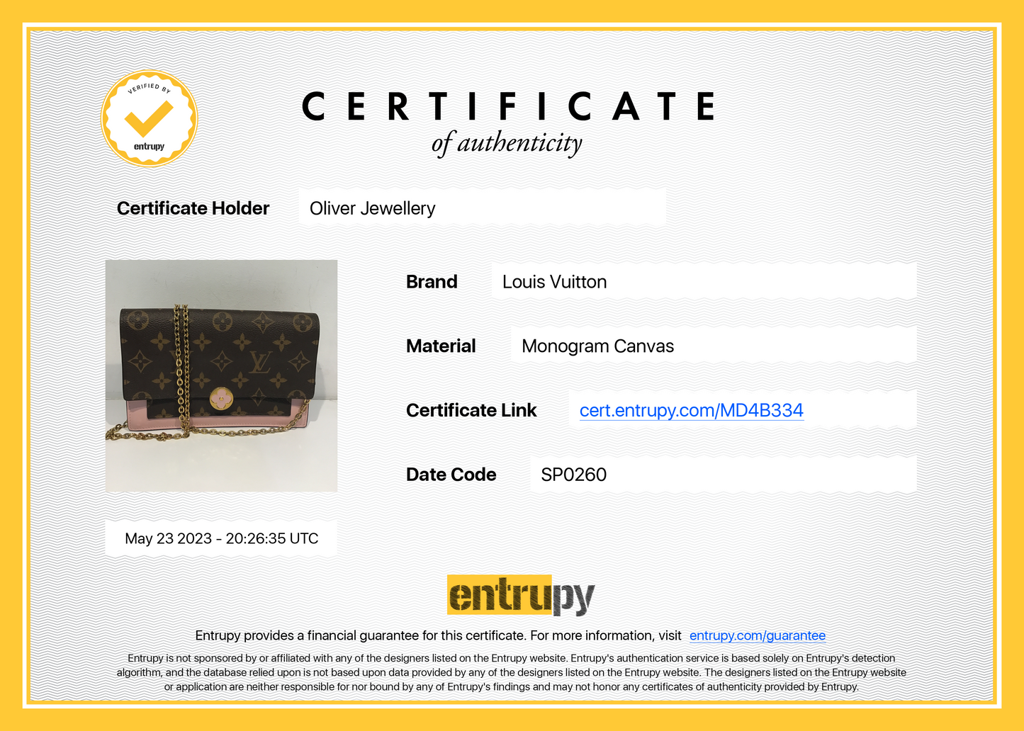 Louis Vuitton Monogram Flore Chain Wallet