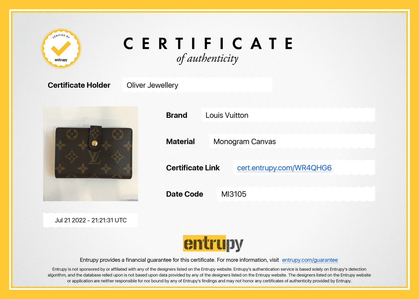 Louis Vuitton Monogram French Purse Wallet