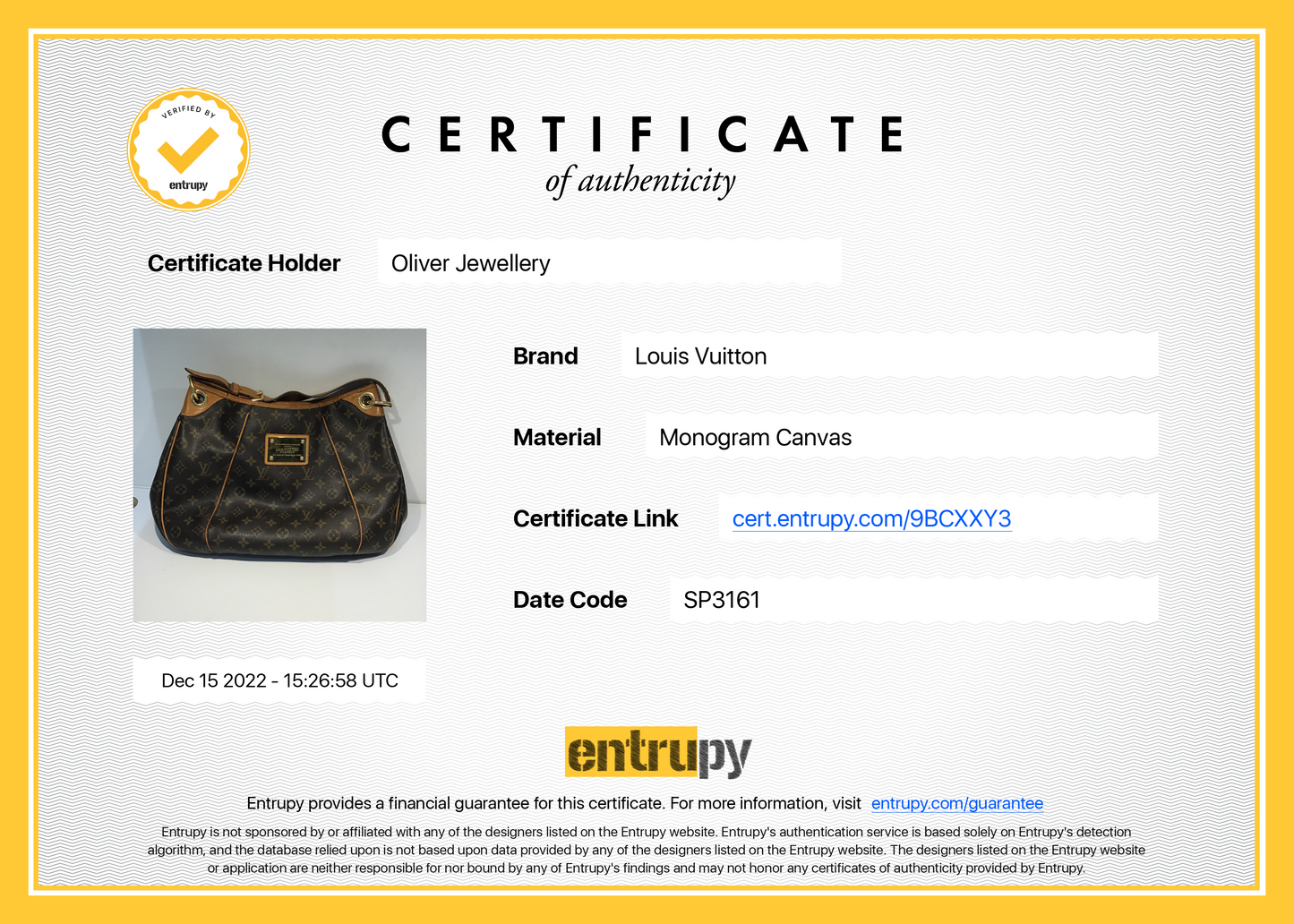 Louis Vuitton Monogram Galleria PM