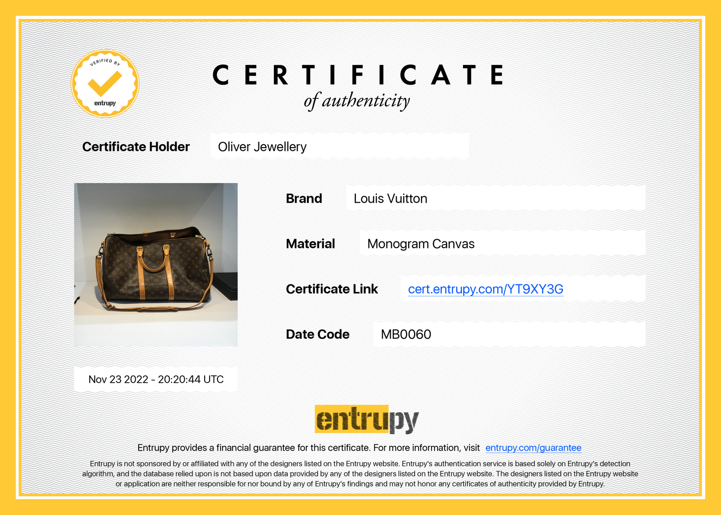 Louis Vuitton Monogram Keepall Bandouliere 50
