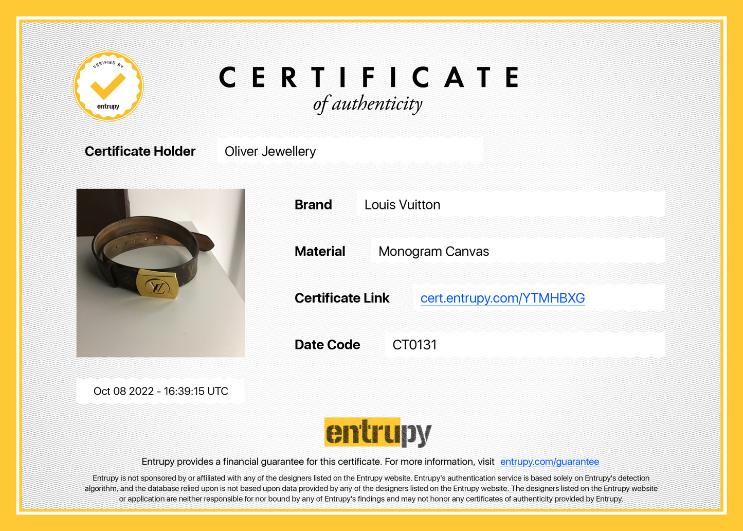 Louis Vuitton Monogram LV Cut 35 MM Belt