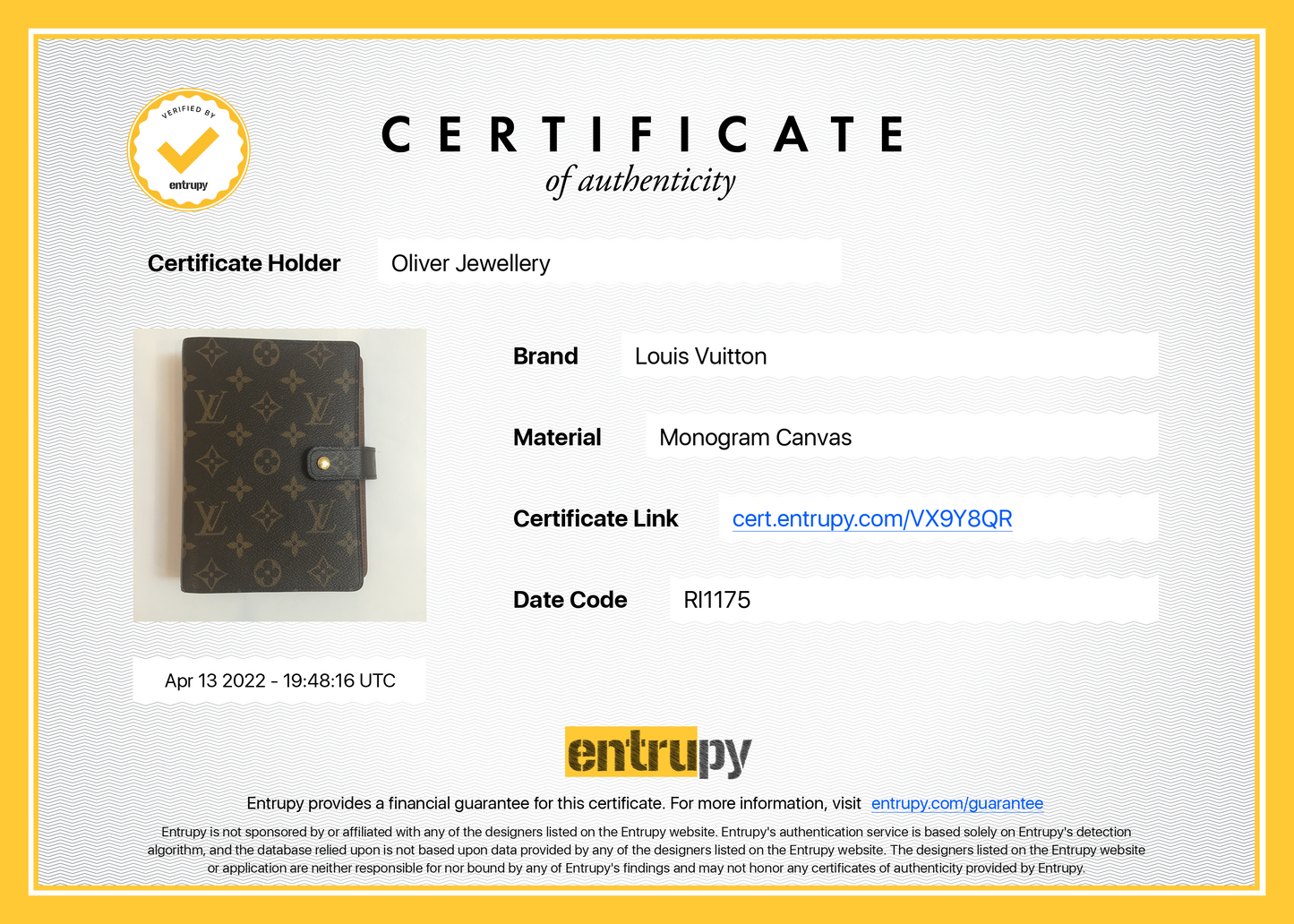 Louis Vuitton Monogram Medium Ring Agenda Cover