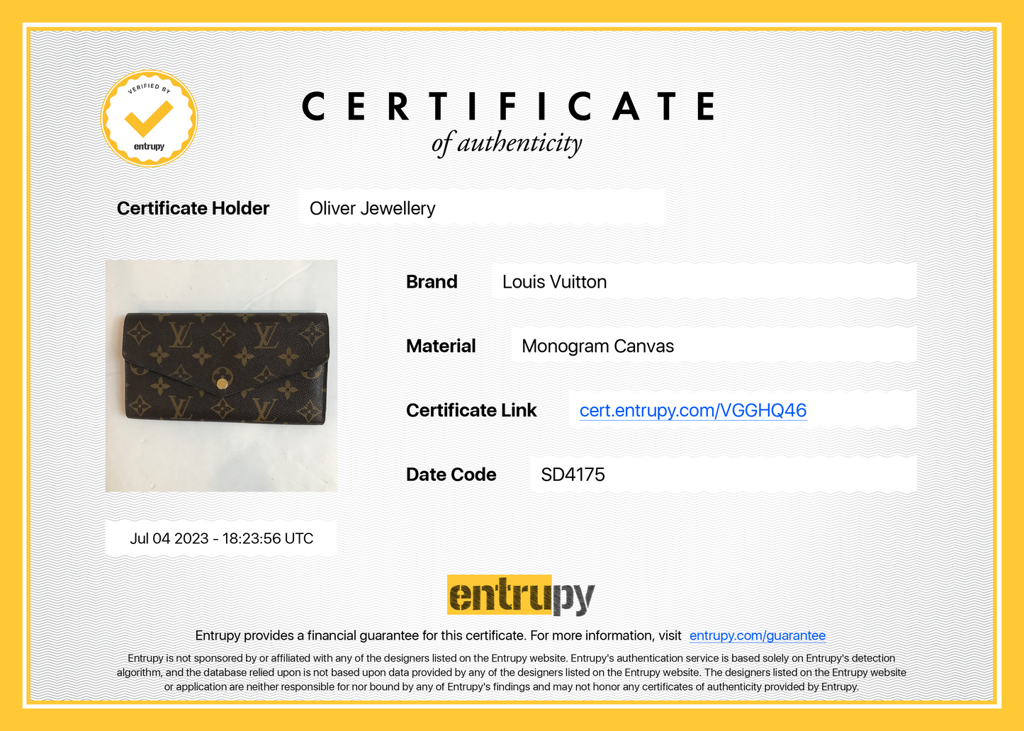 Louis Vuitton Monogram Sarah Wallet