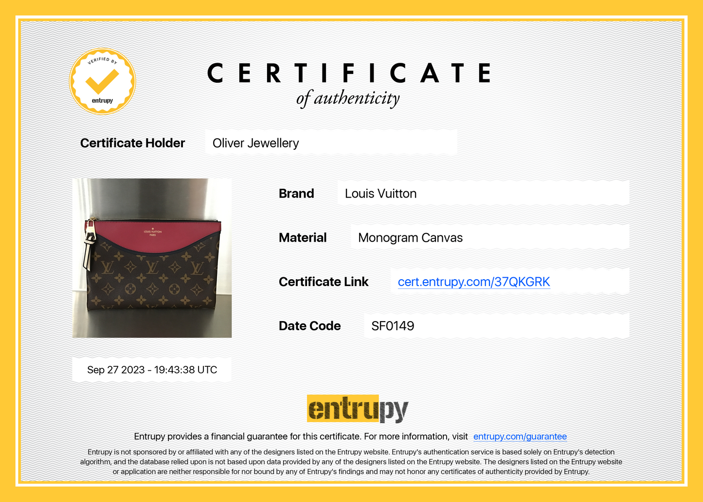 Louis Vuitton Monogram Tuileries Pochette