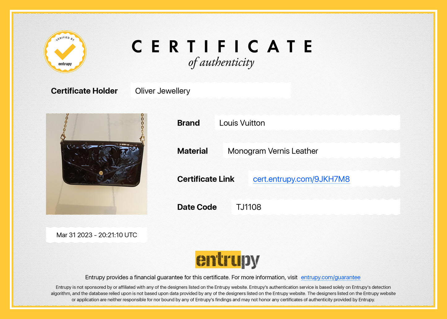 Louis Vuitton Monogram Vernis Felicie Pochette