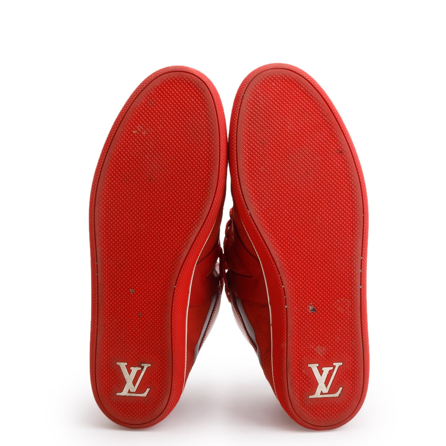 Louis Vuitton Red Leather AW2012 High-Top Sneakers, Size 8.5