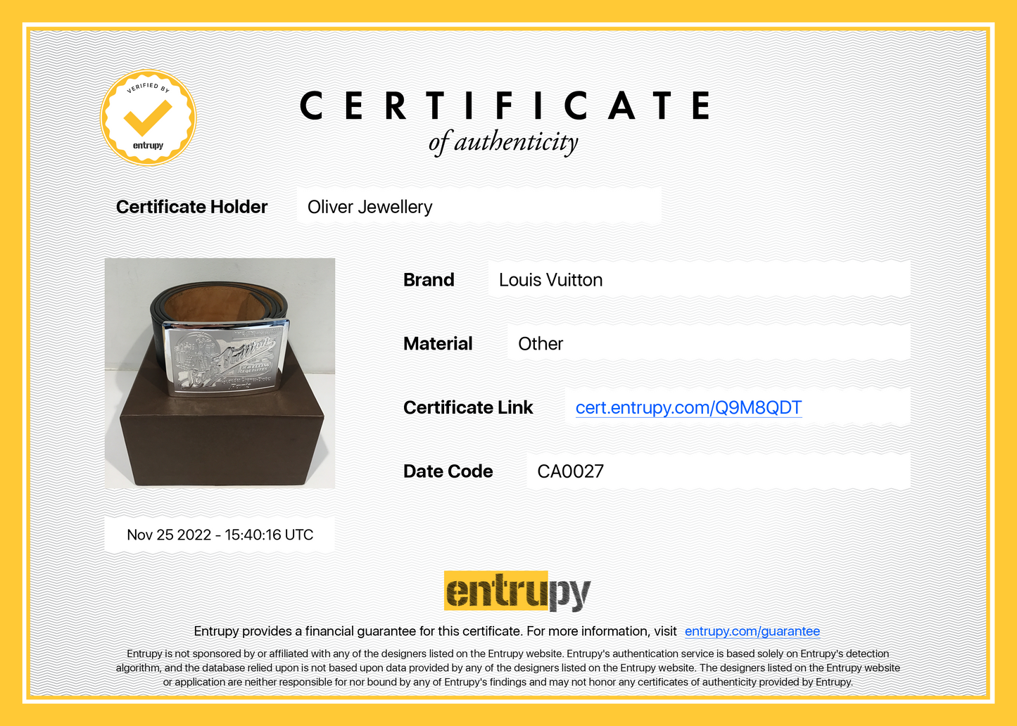 Louis Vuitton Travelling Requisites 45mm Leather Belt