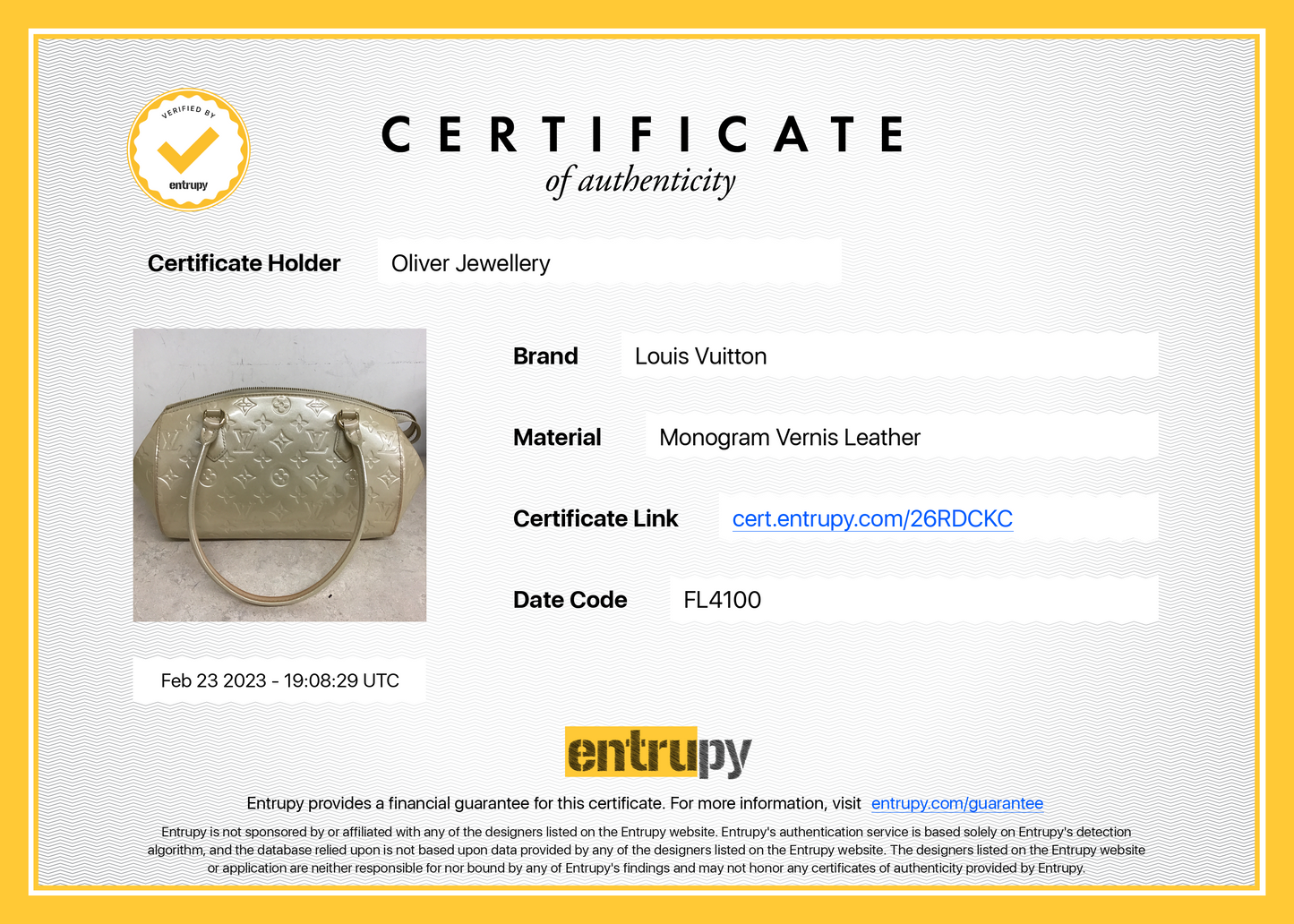 Louis Vuitton Vernis Sherwood PM Bag