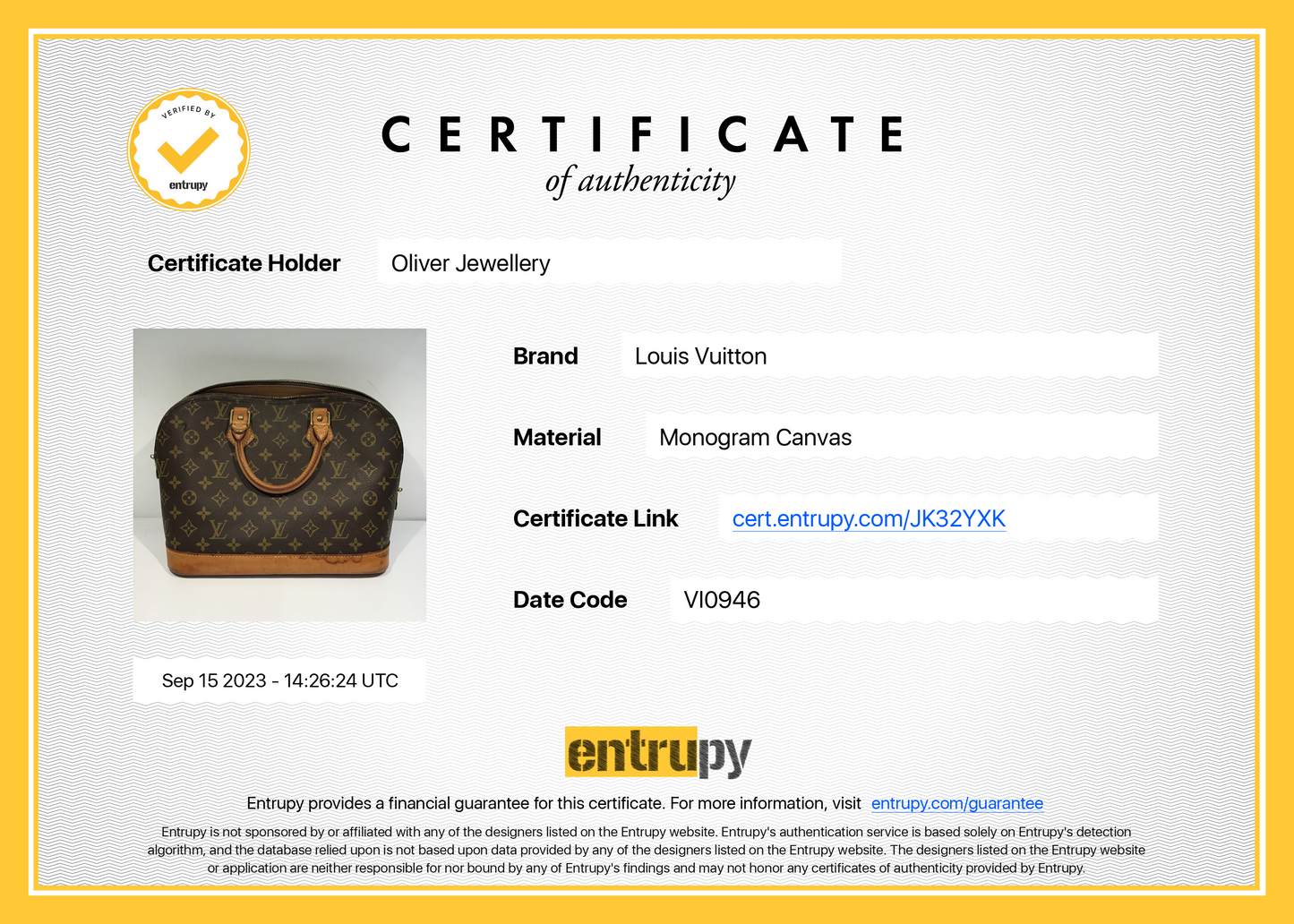 Louis Vuitton Vintage Monogram Alma PM