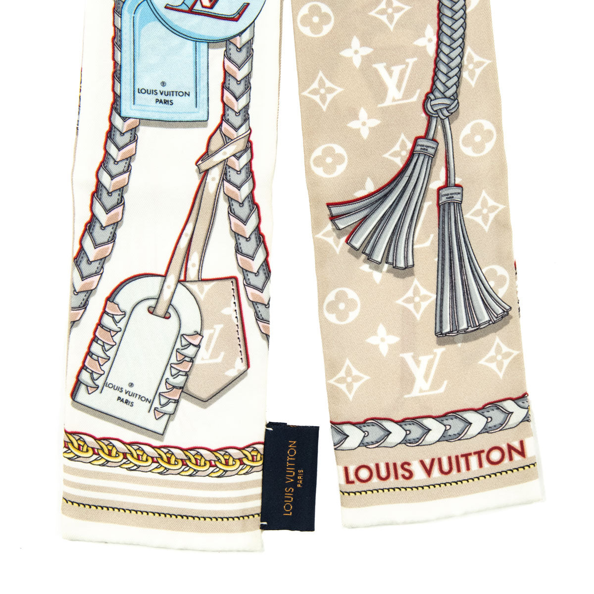 Louis Vuitton Beige Silk Mix & Straps Bandeau Scarf