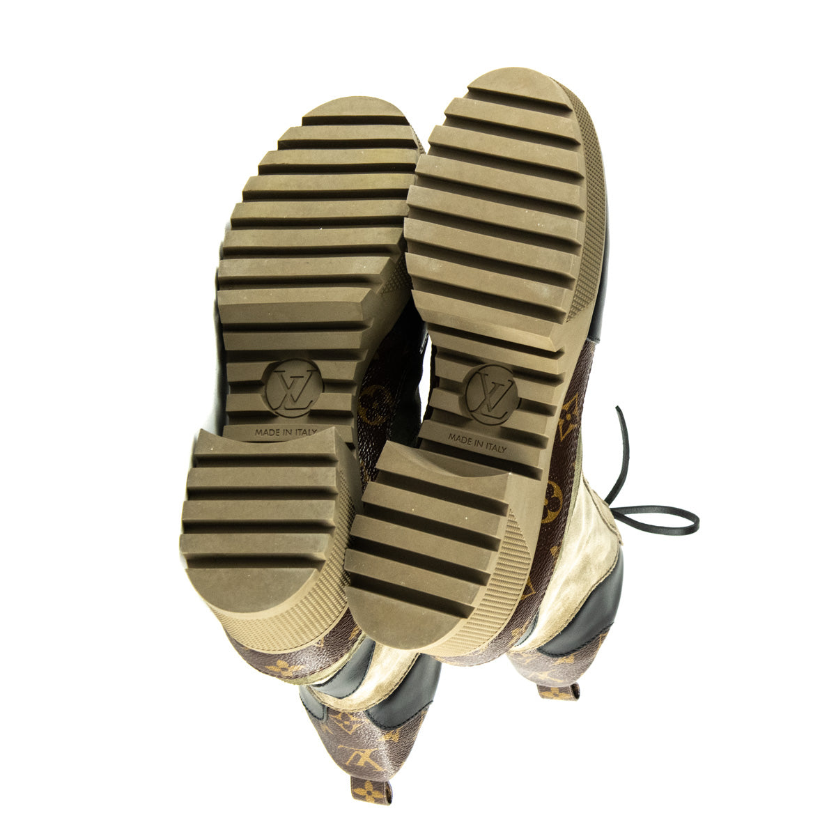 Louis Vuitton Beige Suede & Monogram Laureate Platform Desert Boots Size US 11 | EU 41