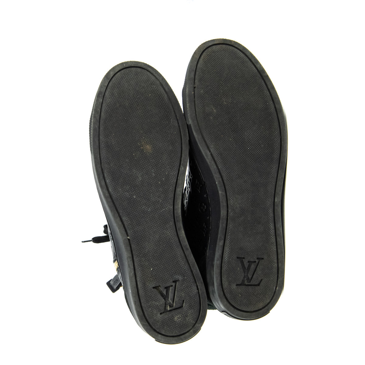 Louis Vuitton Black Leather Punchy Monogram High Top Sneakers Size 6 | EU 36