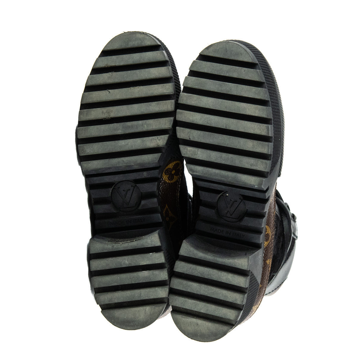 Louis Vuitton Black Suede & Monogram Laureate Desert Boots Size US 5 | EU 35