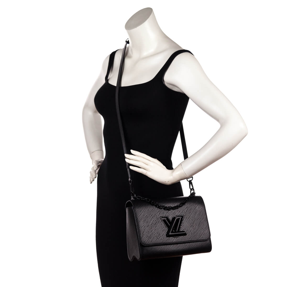 Louis Vuitton Matte Black Epi Twist Shoulder Bag MM
