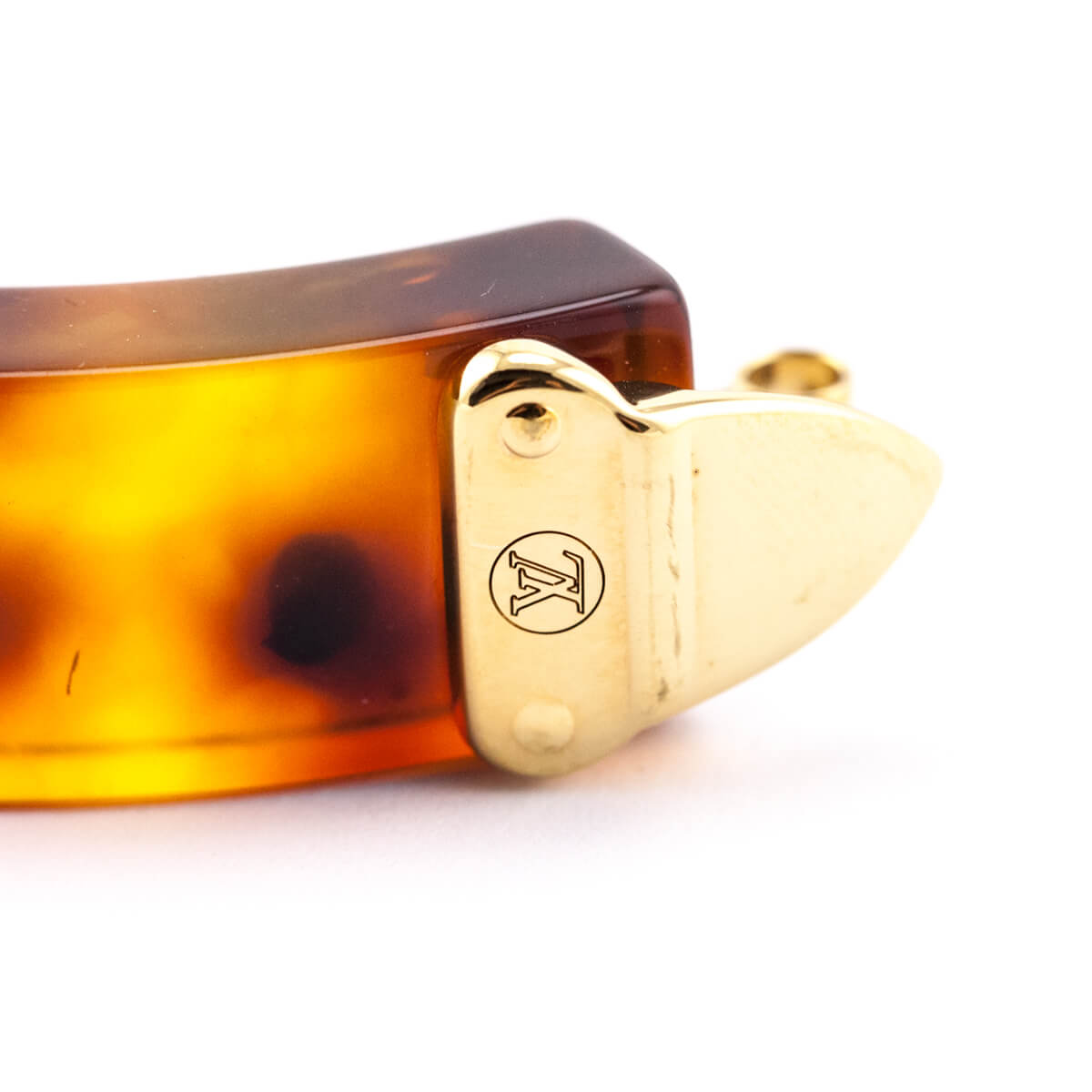 Louis Vuitton Tortoise Resin & Gold Vintage Lock Me Bracelet