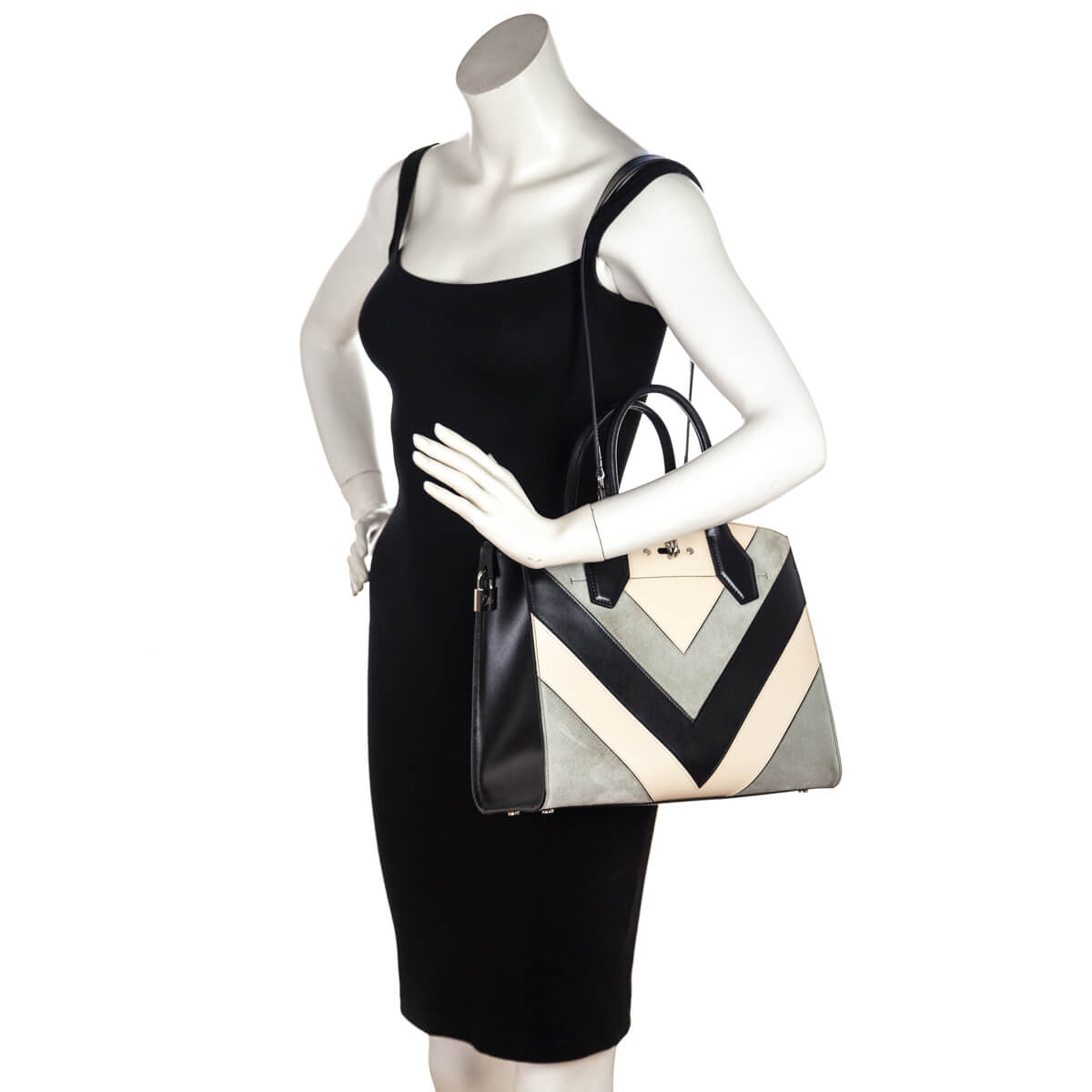 Louis Vuitton Tri-Color Calfskin & Suede Chevron City Steamer MM