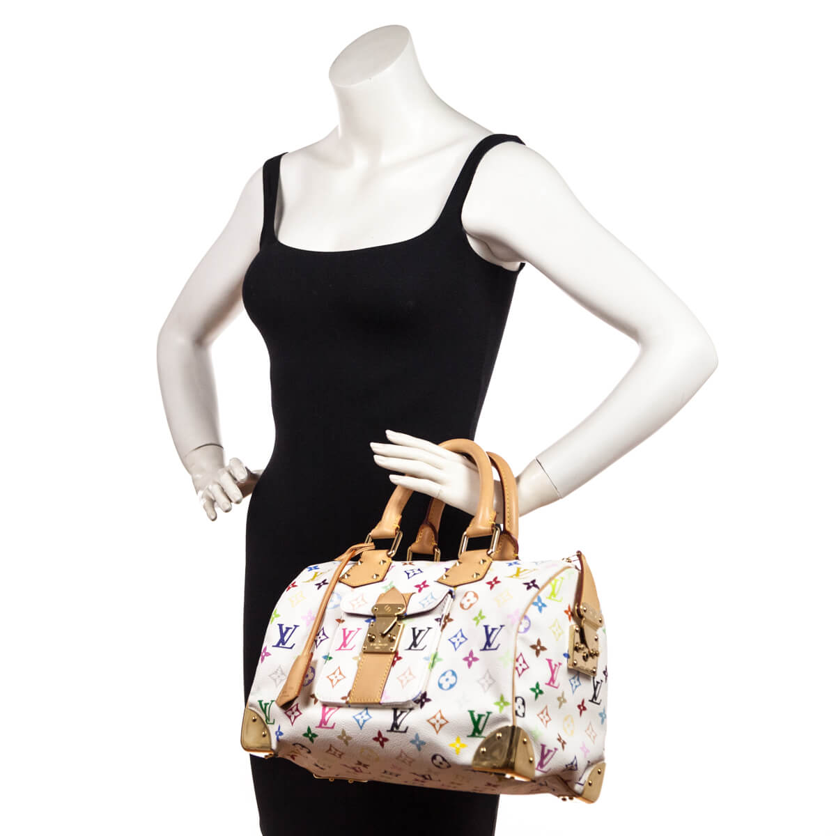 Louis Vuitton White Monogram Multicolore Speedy 30