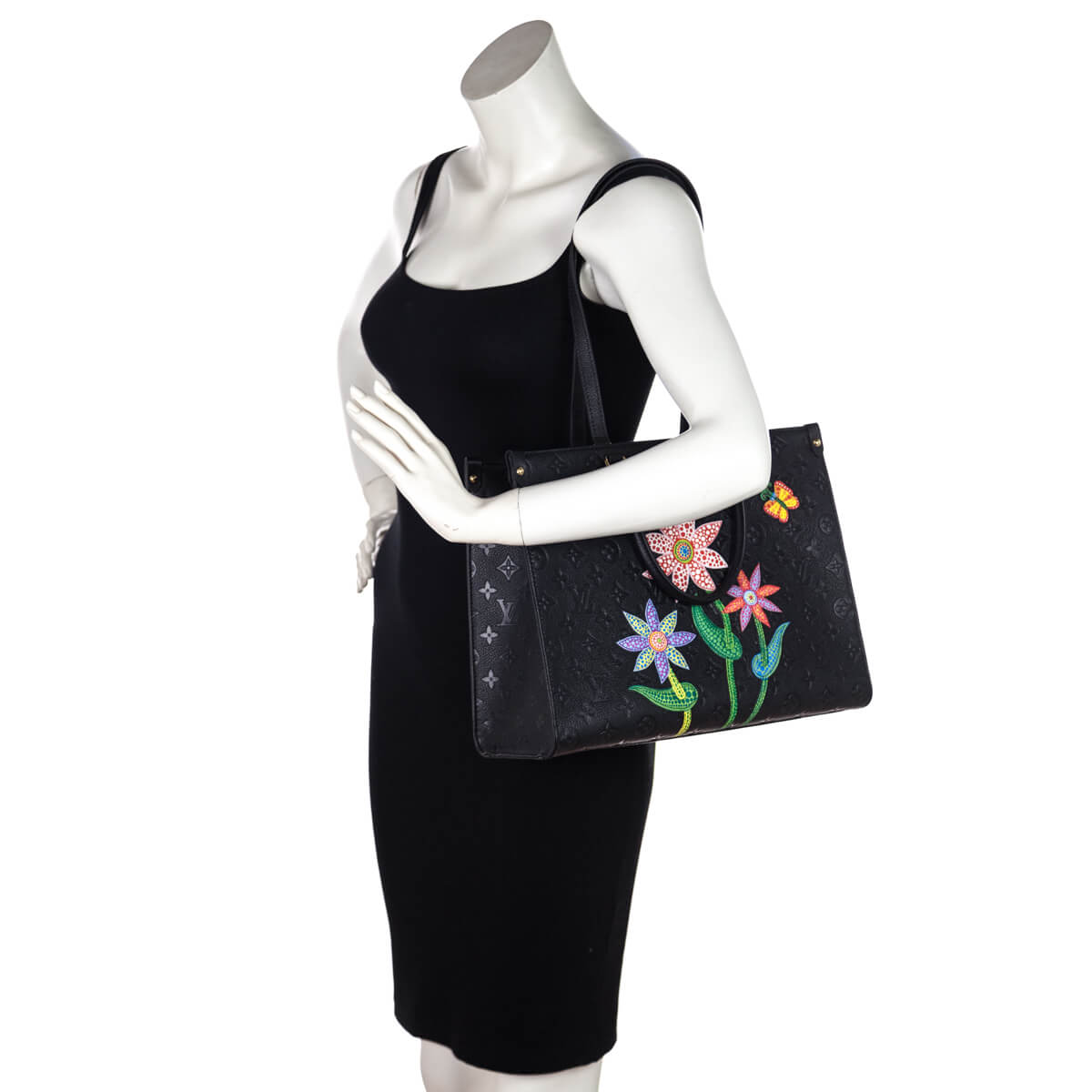 Louis Vuitton x Yayoi Kusama Black Monogram Empreinte Flowers OnTheGo MM