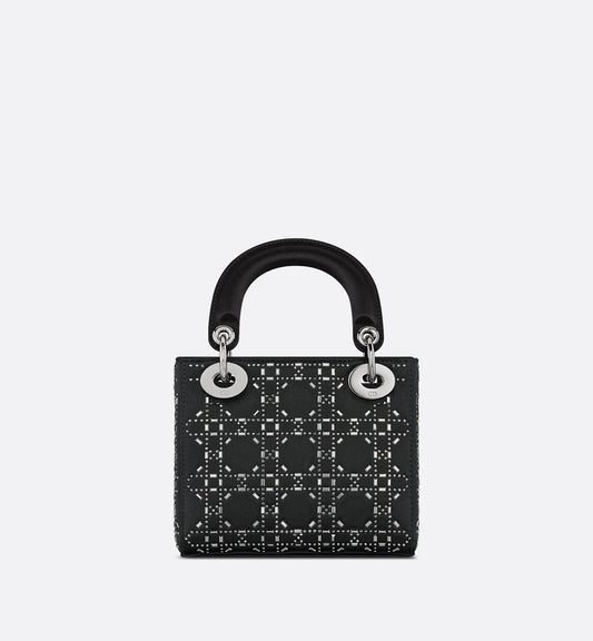 Mini Lady Luxury Dior Bag Black Strass Cannage Satin