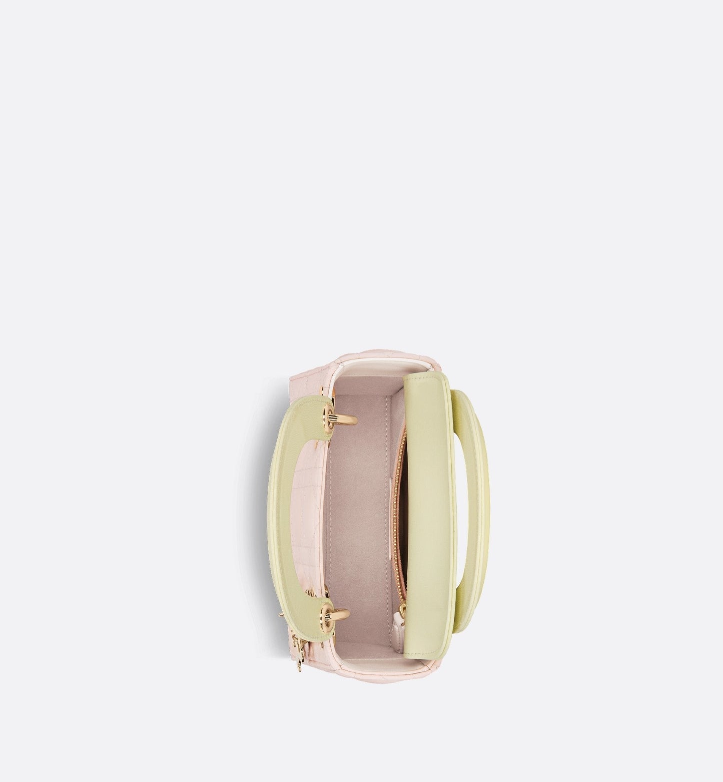 Mini Lady Luxury Dior Bag Two-Tone Rose Quartz And Pastel Yellow Cannage Lambskin