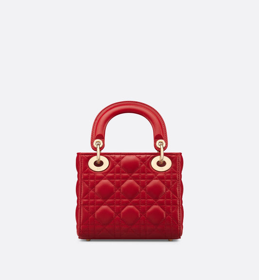 Luxury Dioramour Mini Lady Luxury Dior Bag Red Cannage Lambskin