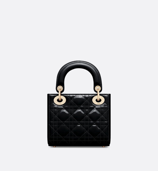 Mini Lady Luxury Dior Bag Black Patent Cannage Calfskin