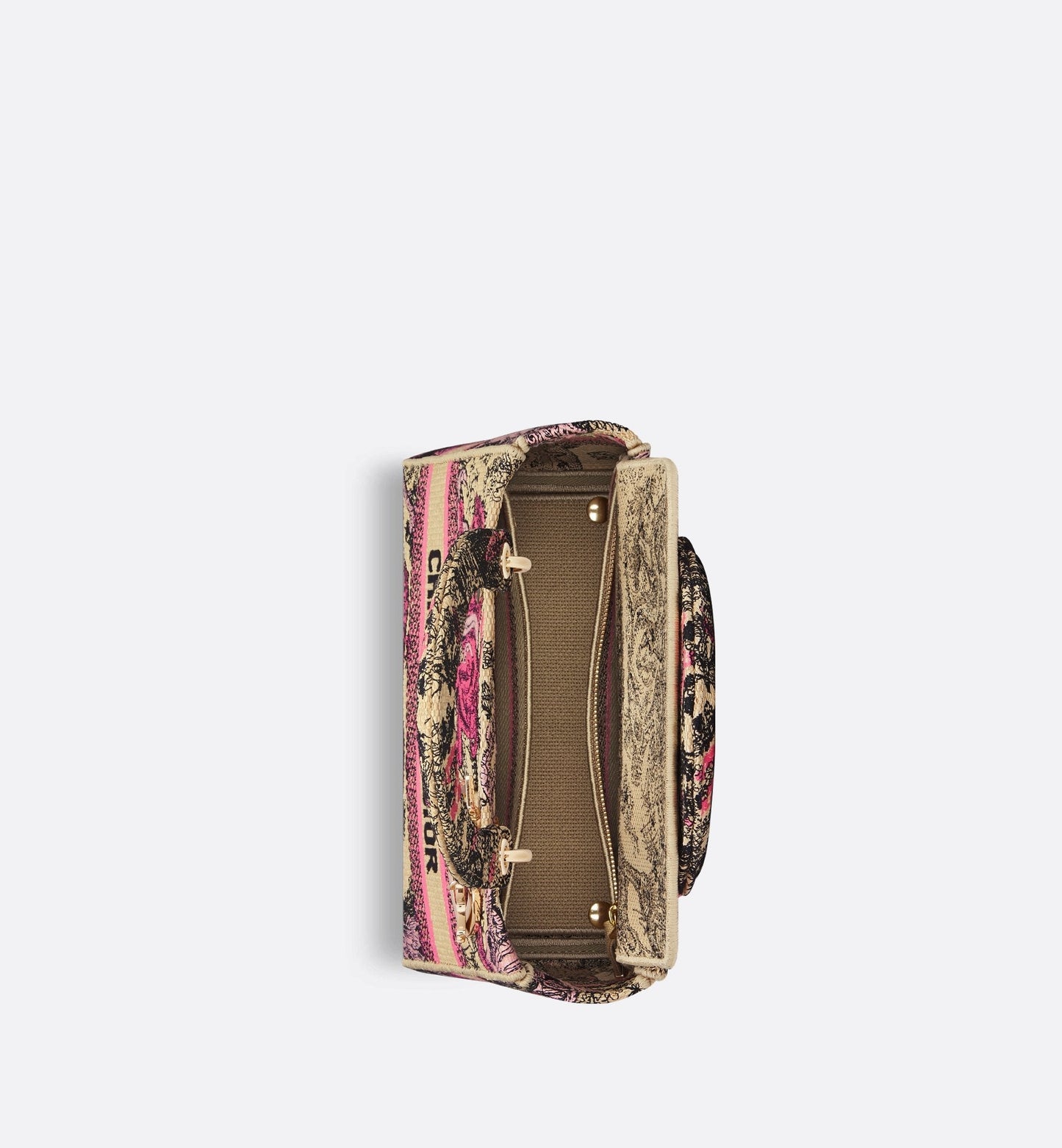 Medium Luxury Dioriviera Lady D-Lite Bag Raffia With Candy Pink Toile De Jouy Sauvage Embroidery