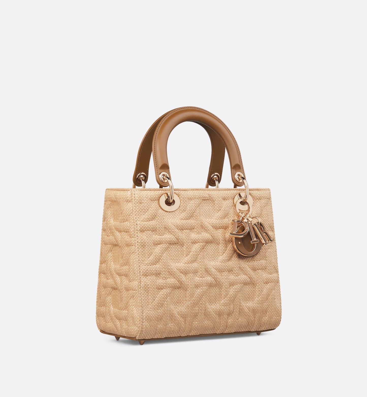 Medium Lady Luxury Dior Bag Beige Graphic Cannage Raffia